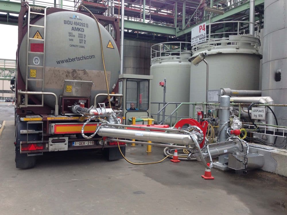 Bras de déchargement pour<br/>camions citerne et wagons